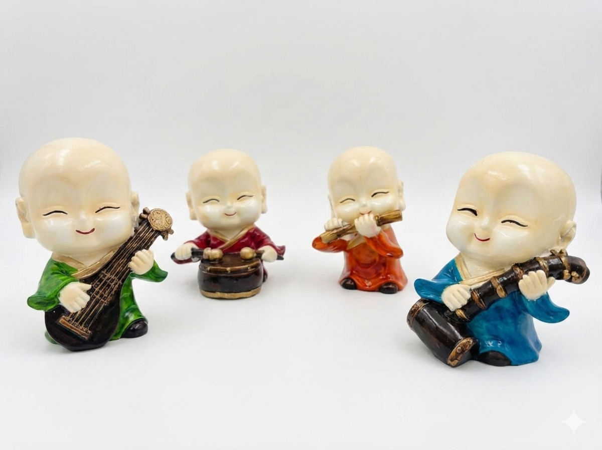LITTLE MONKS MUSICIAN FIGURINES SET